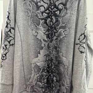 HOODIE  Sonoma Lifestyle Gray and Black lightweight Zip-Up Hoodie